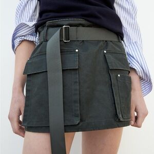 Belted Waxed Mini Skirt